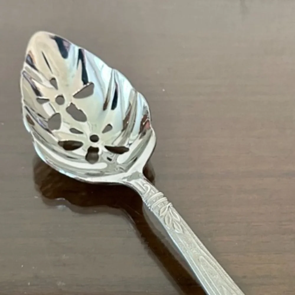 NATUREWOOD Pfaltzgraff Stainless Steel Pierced‎ 10.25'' Serving Spoon